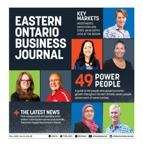 Eastern Ontario Business Journal Magazine cover featuring people who propel economic growth throughout Eastern Ontario